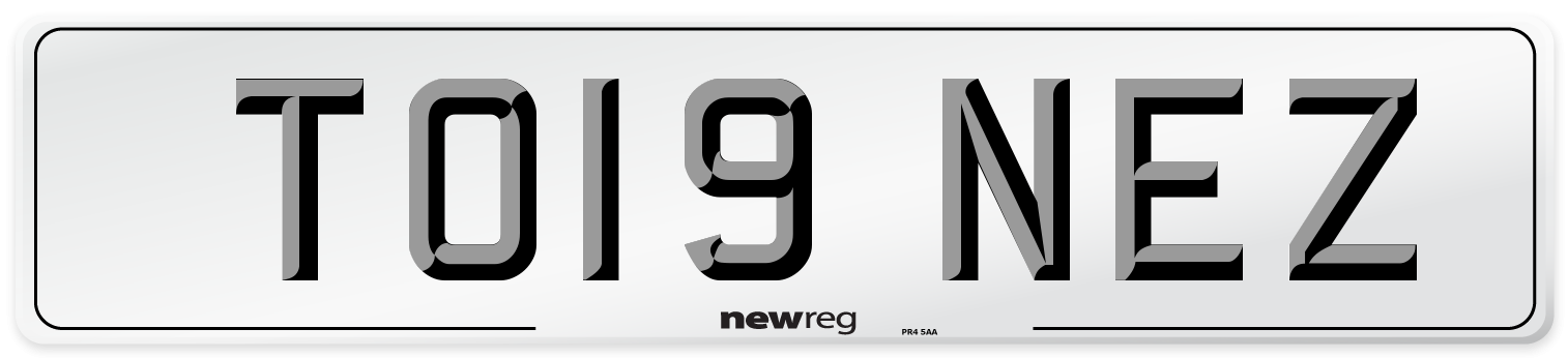 TO19 NEZ Number Plate from New Reg